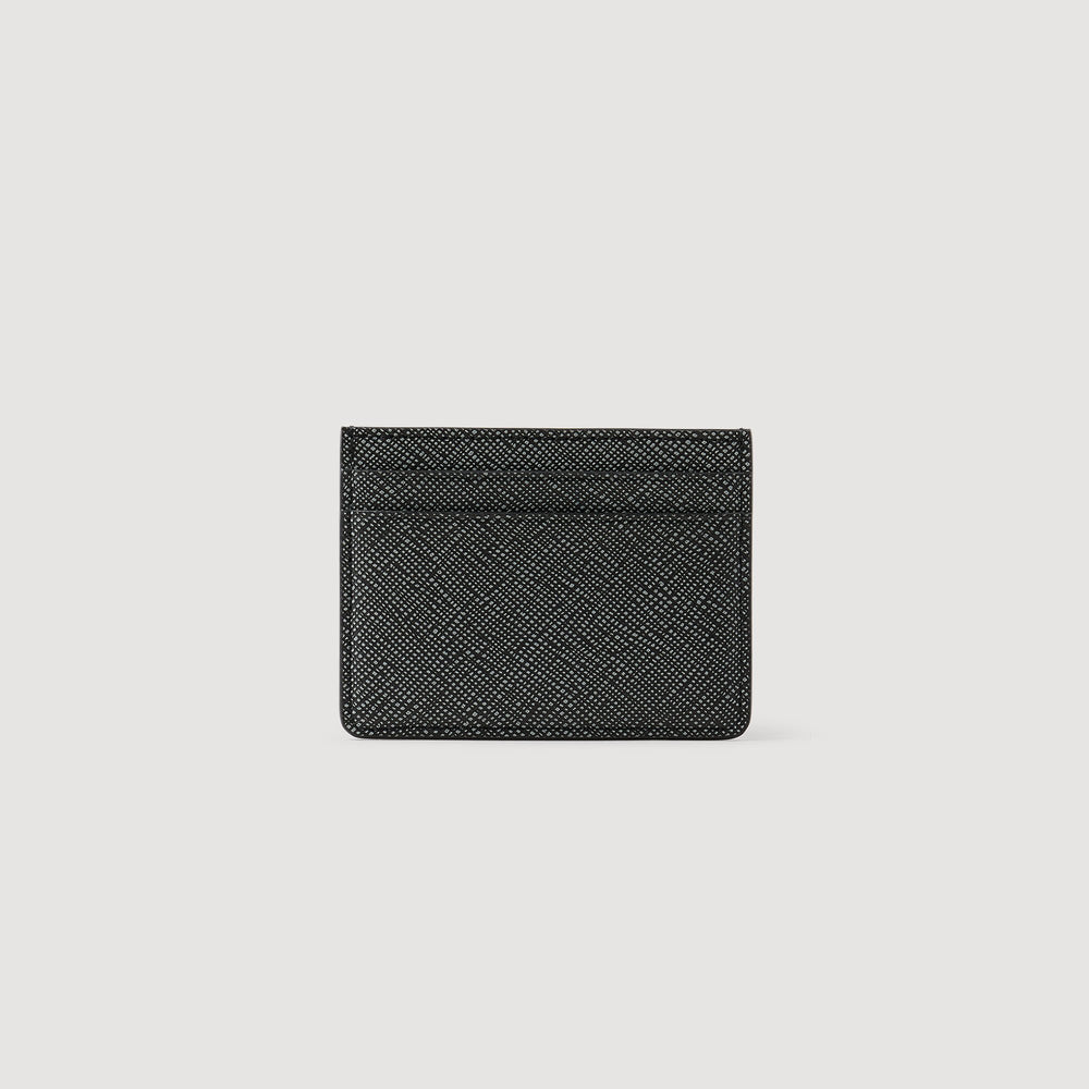 Sandro / Reconstituted leather cardholder Graphites
