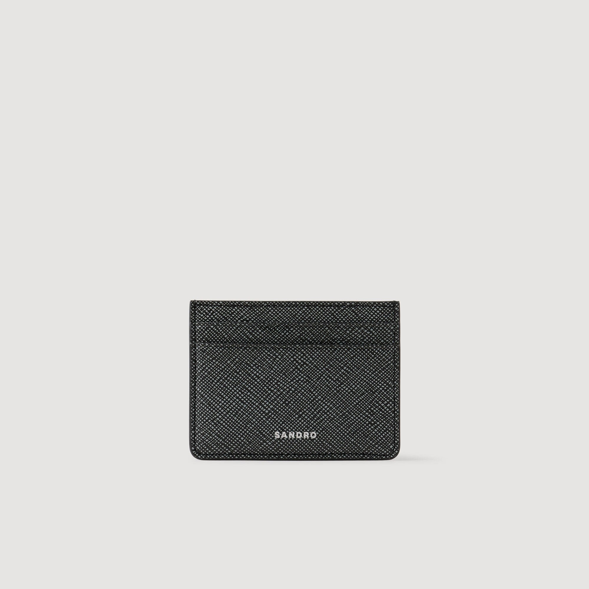 Sandro / Reconstituted leather cardholder Graphites