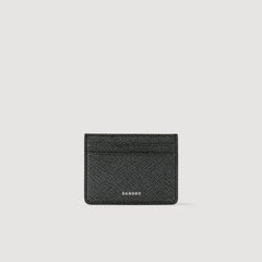 Sandro / Reconstituted leather cardholder Graphites