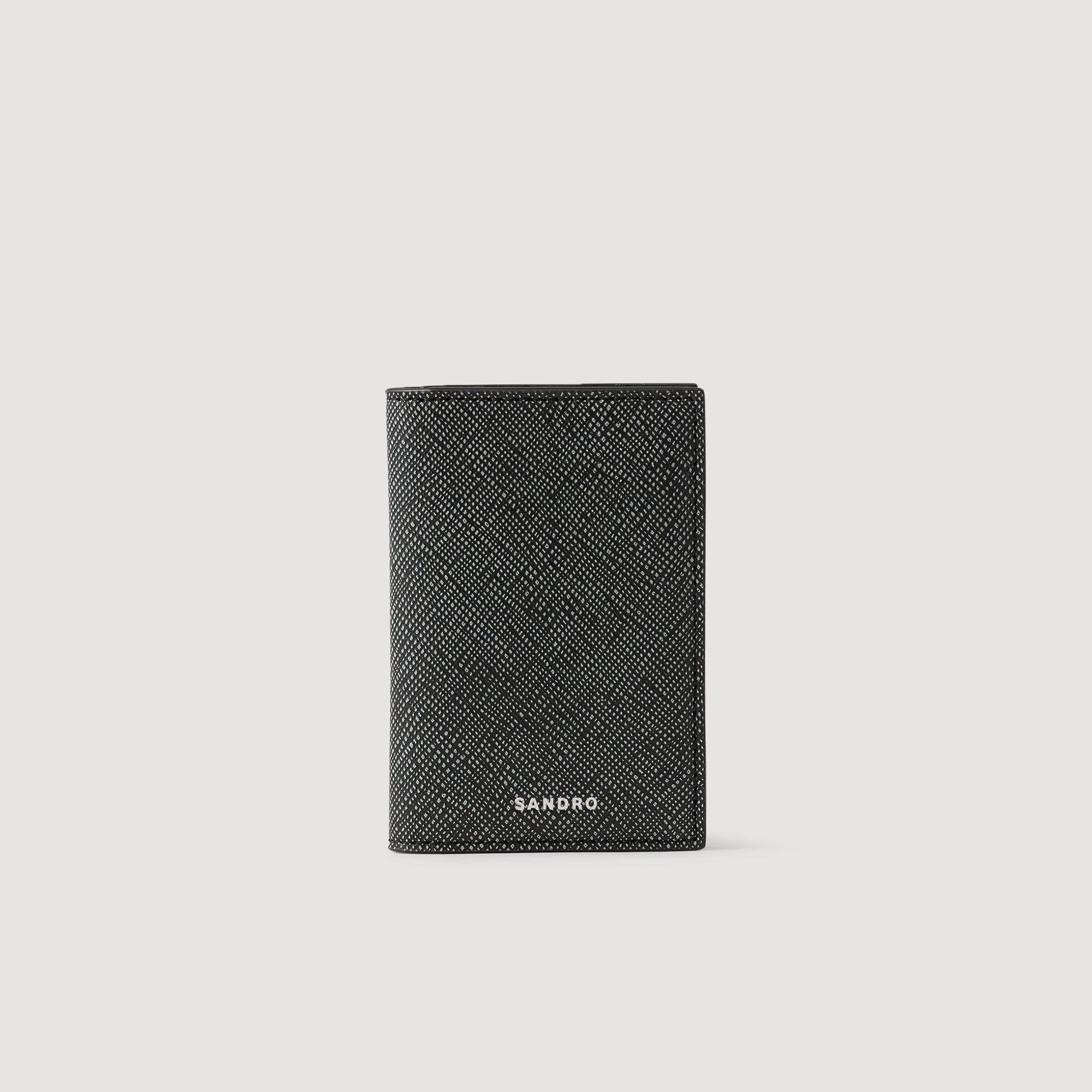 Sandro / Reconstituted leather leather wallet Graphites