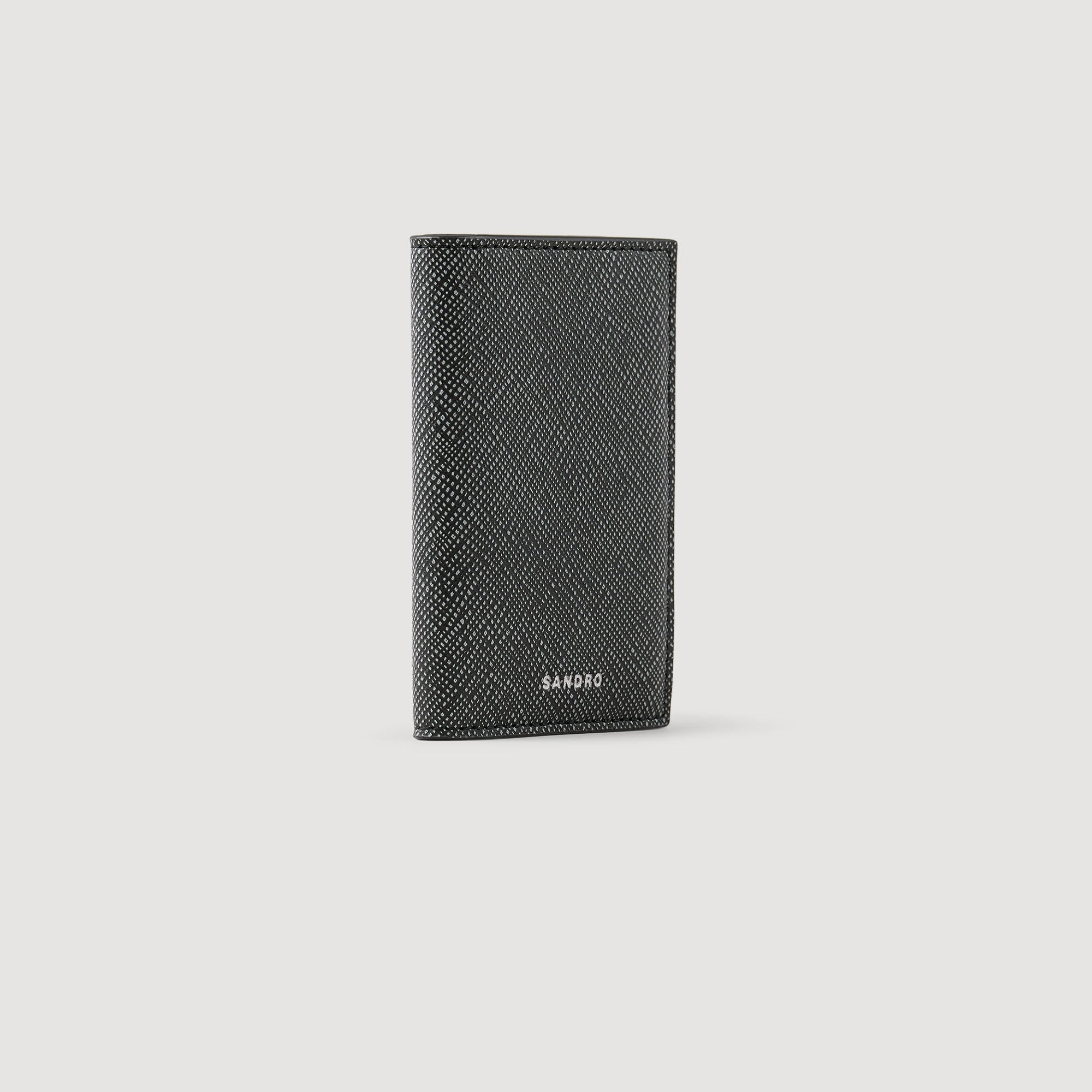 Sandro / Reconstituted leather leather wallet Graphites