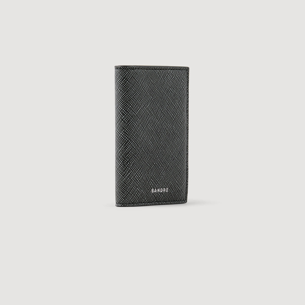 Sandro / Reconstituted leather leather wallet Graphites