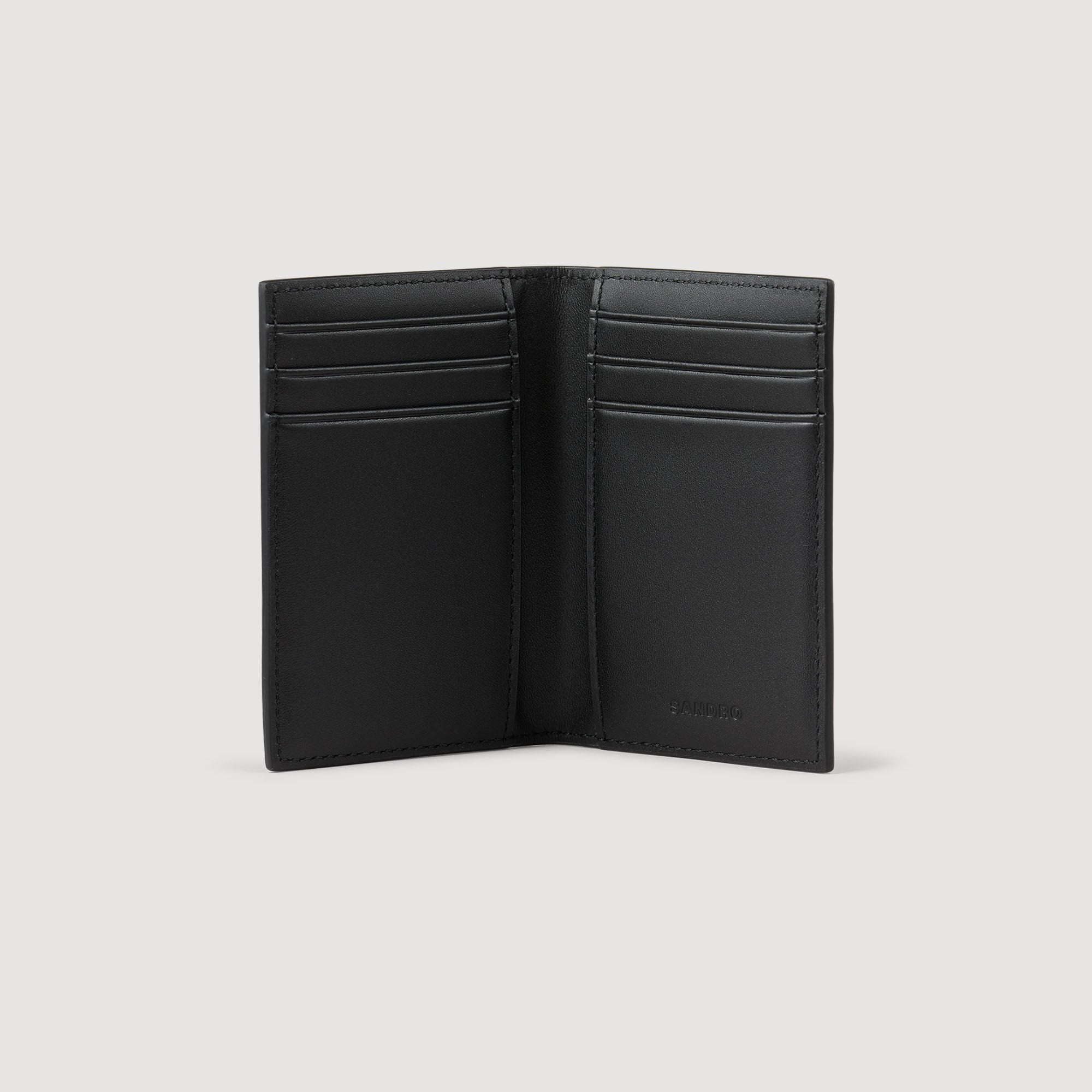 Sandro / Reconstituted leather leather wallet Graphites