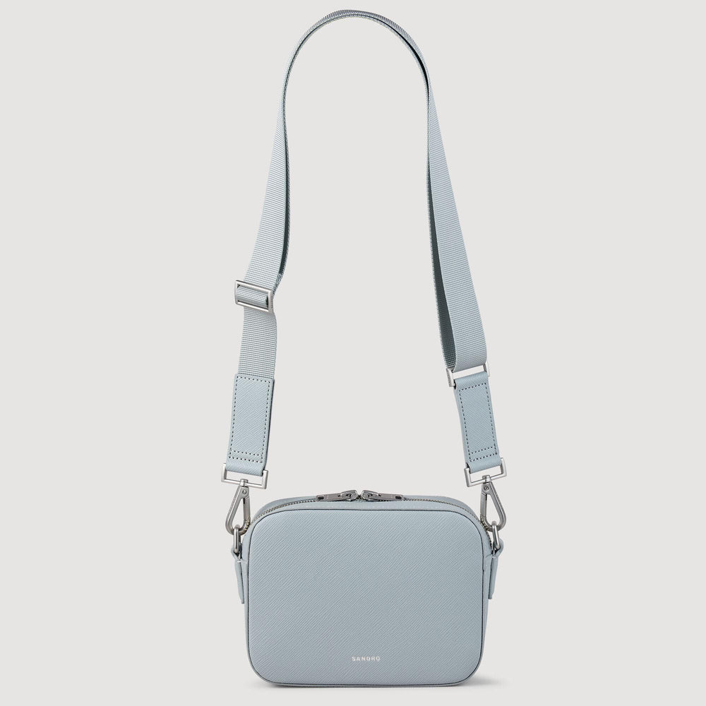 Sandro / Small reconstituted leather bag Blue Sky
