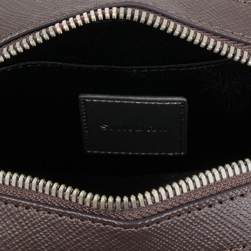 Sandro / Small reconstituted leather bag Chocolate