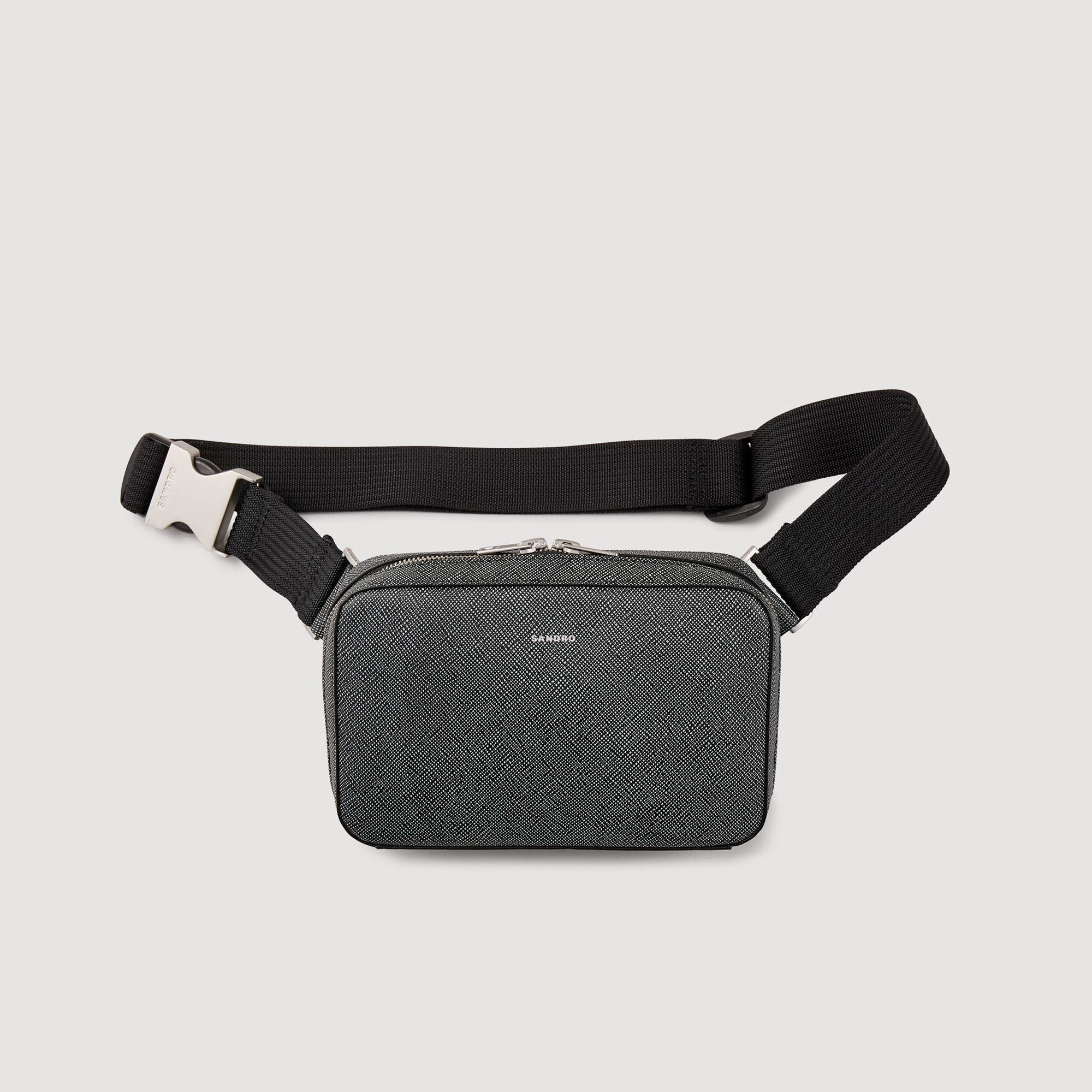 Sandro / Small reconstitued leather bag Graphites