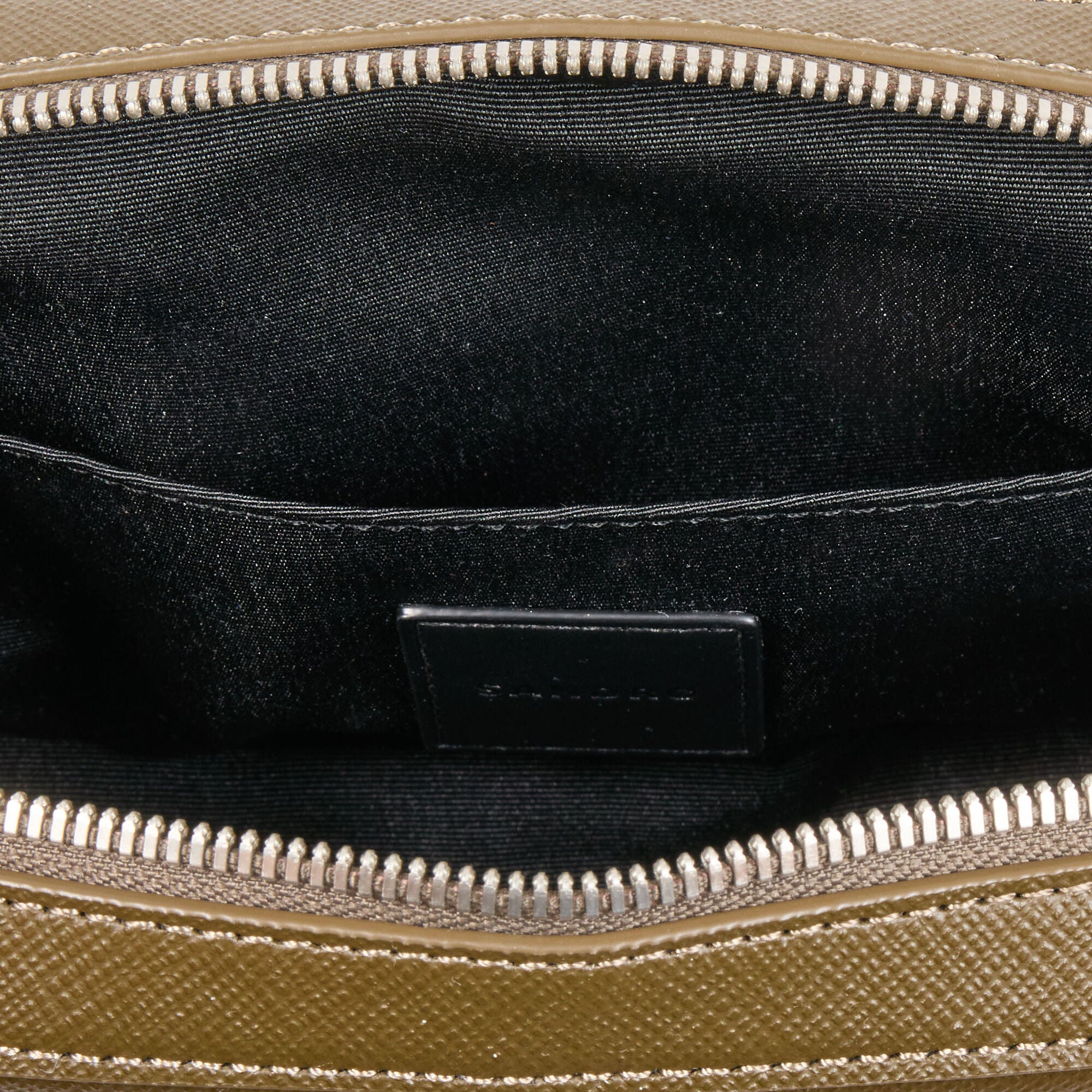 Sandro / Small reconstitued leather bag Olive Green.