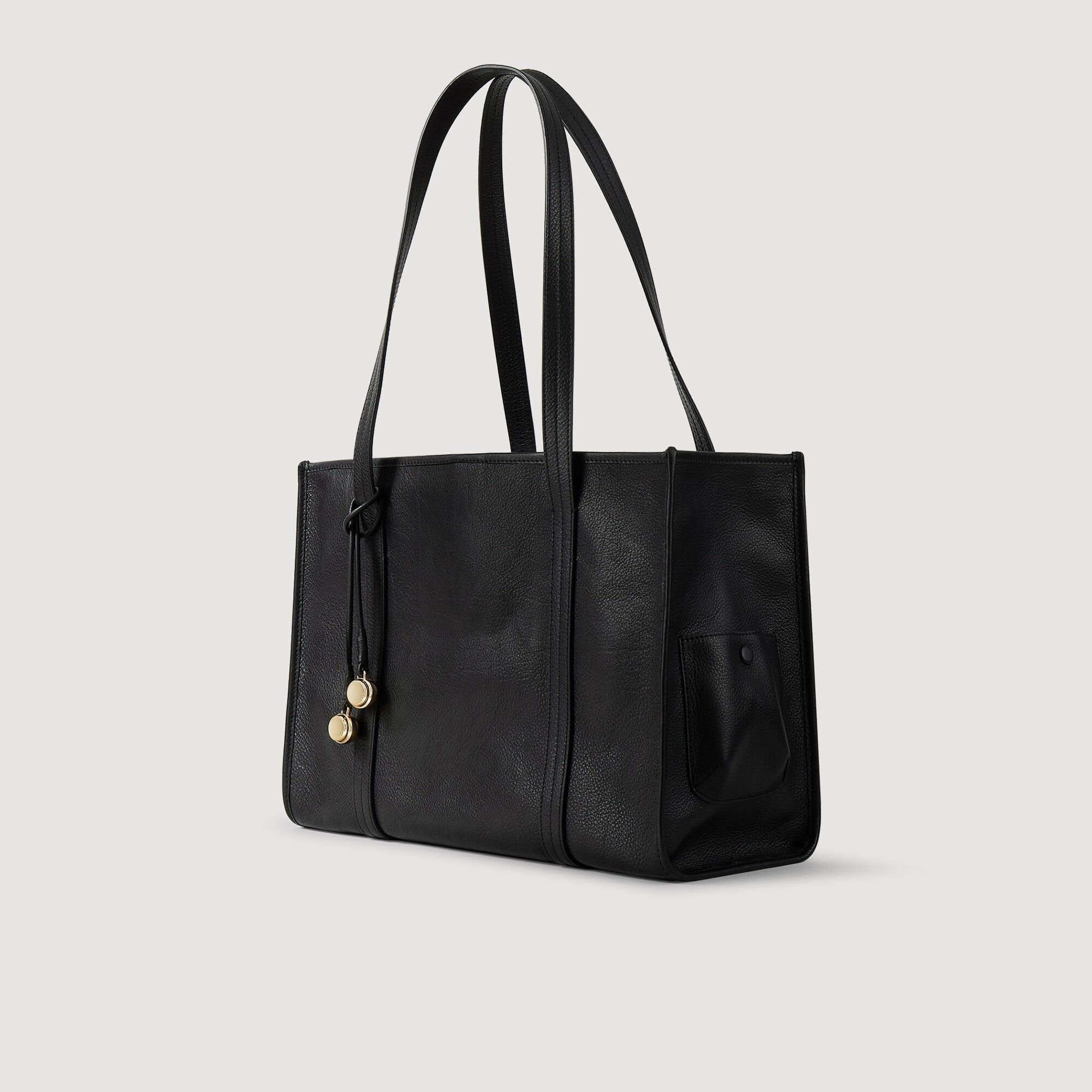 Sandro / Soft leather tote bag Black