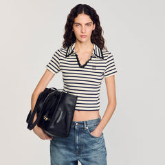 Sandro / Soft leather tote bag Black