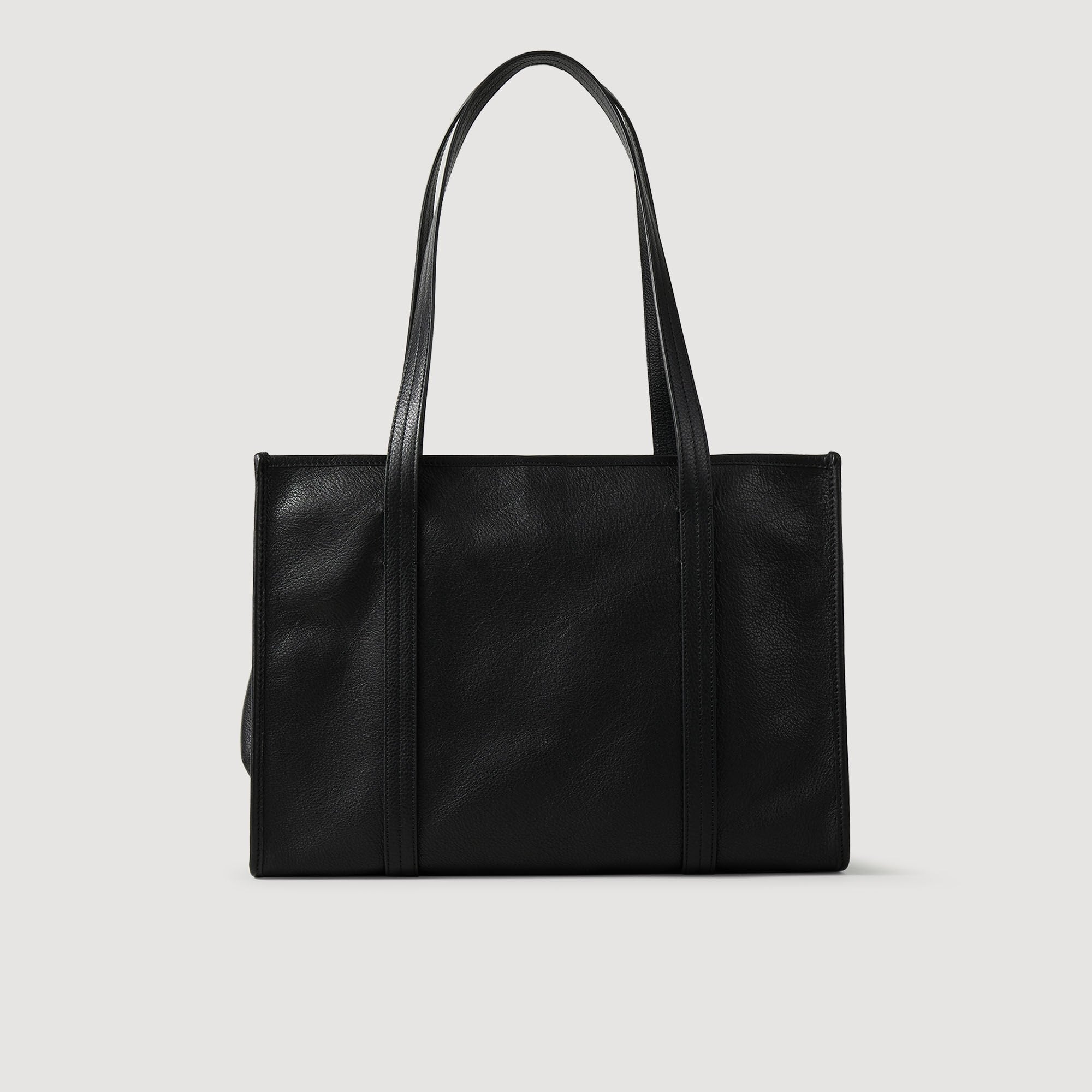 Sandro / Soft leather tote bag Black