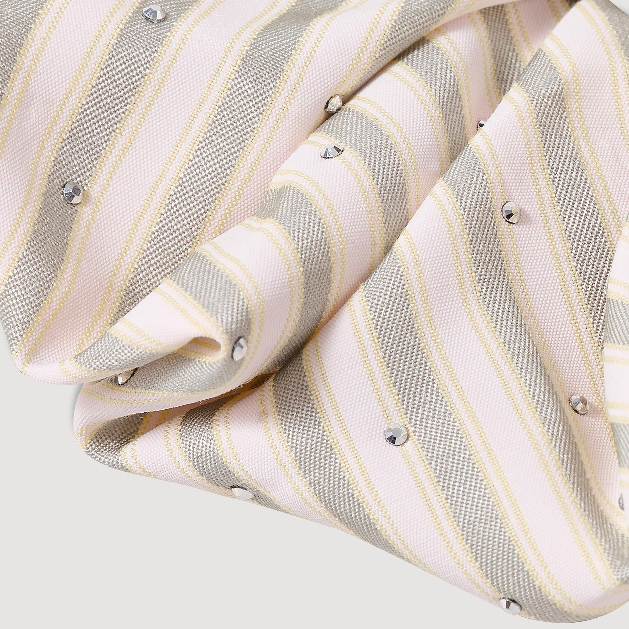 Sandro / Rhinestone striped scrunchie Khaki / Pink