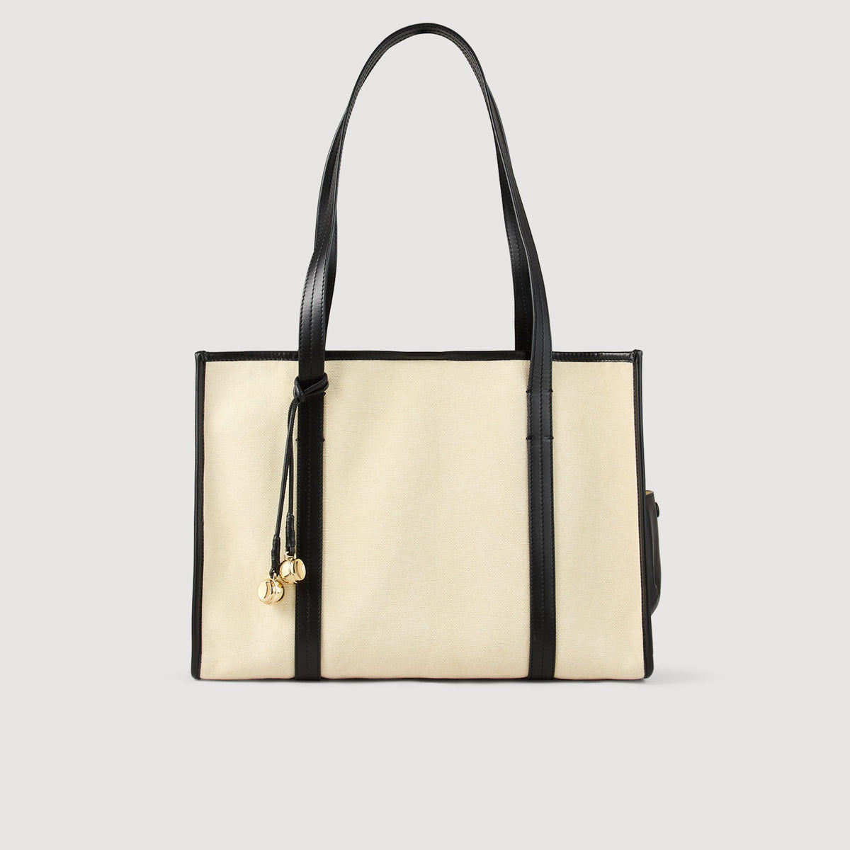 Sandro / Canvas tote bag Ecru / Black