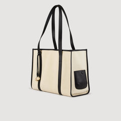 Sandro / Canvas tote bag Ecru / Black