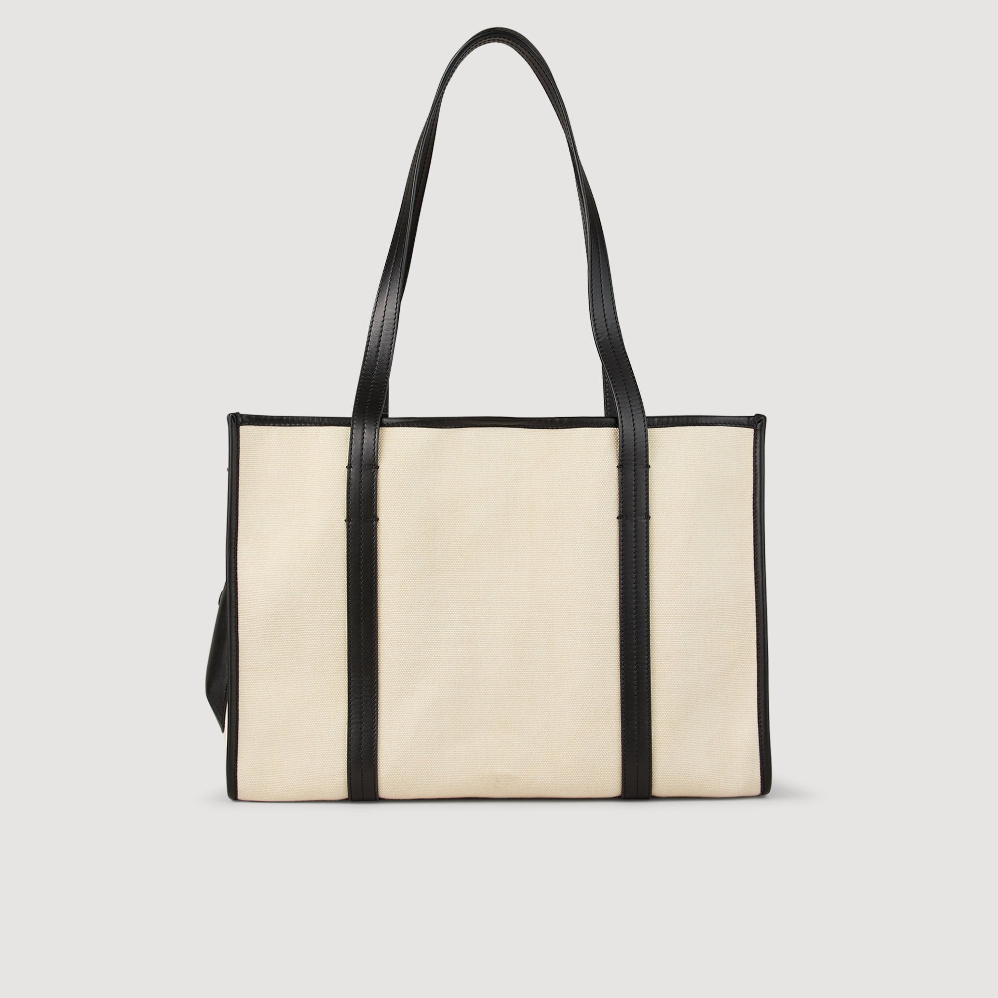 Sandro / Canvas tote bag Ecru / Black