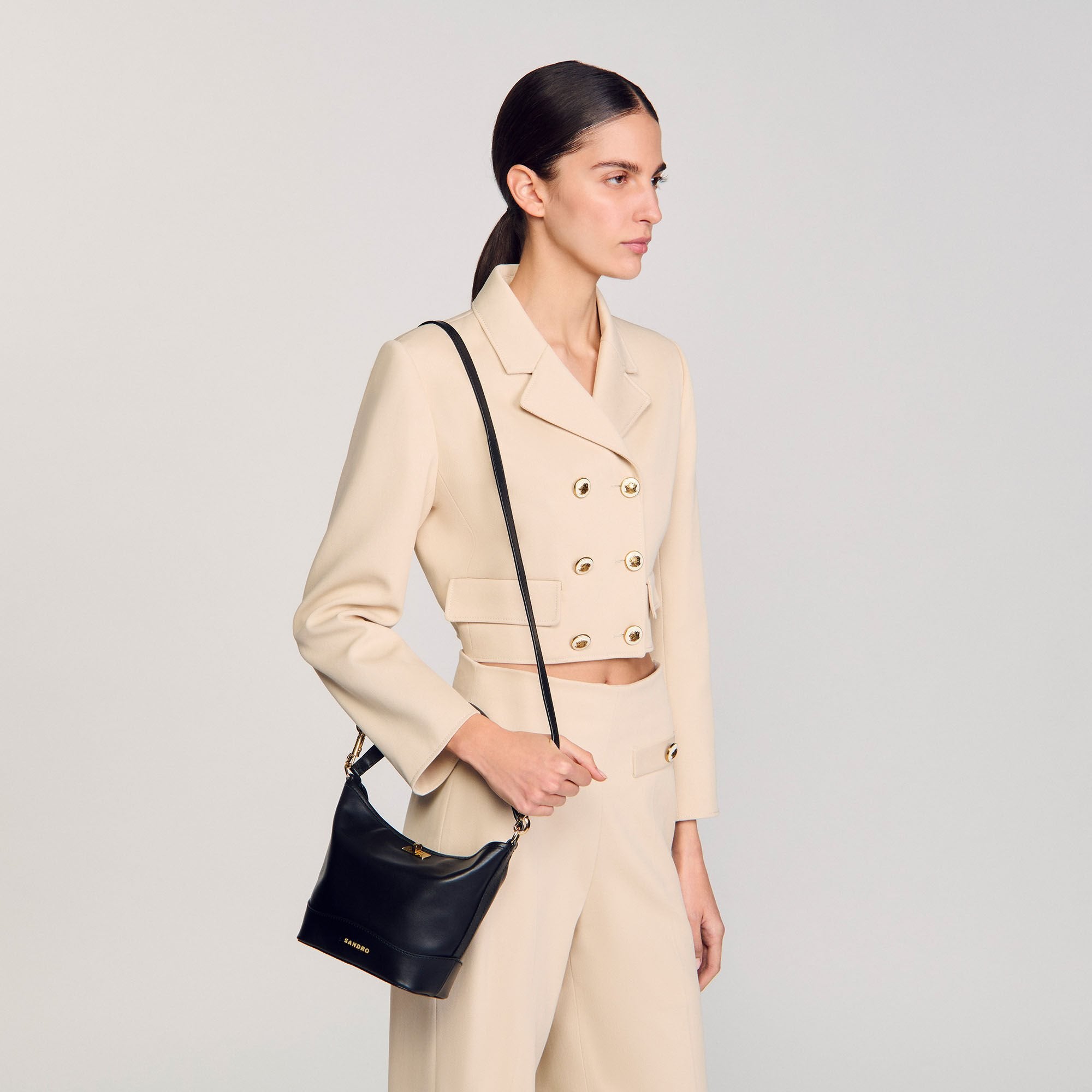 Sandro / Tangoso mini leather bag Black