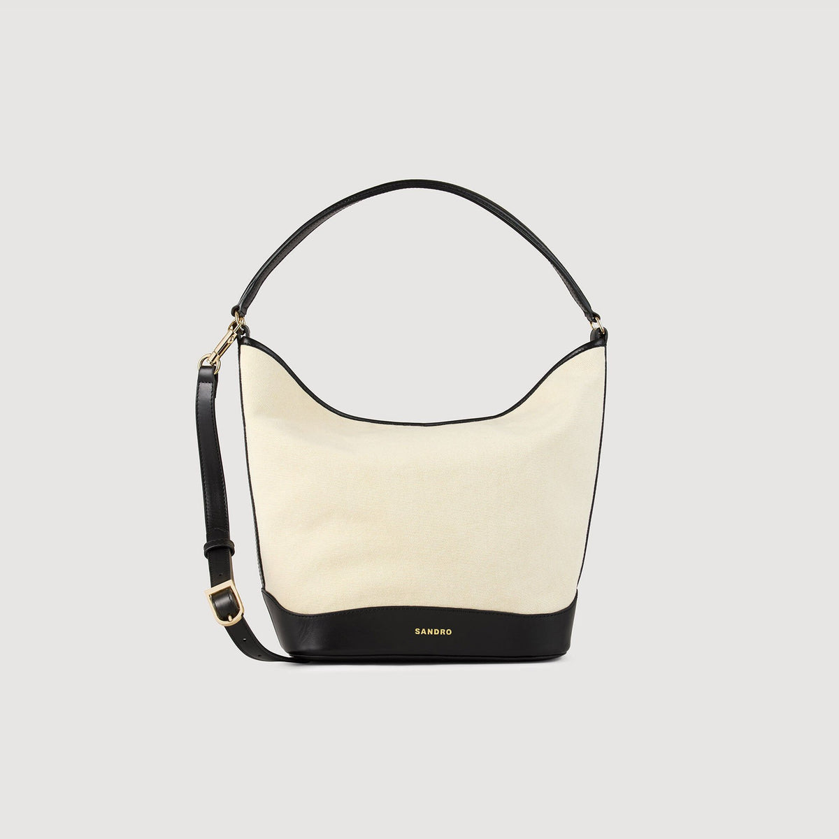 Sandro / Tangoso canvas bucket bag Ecru / Black