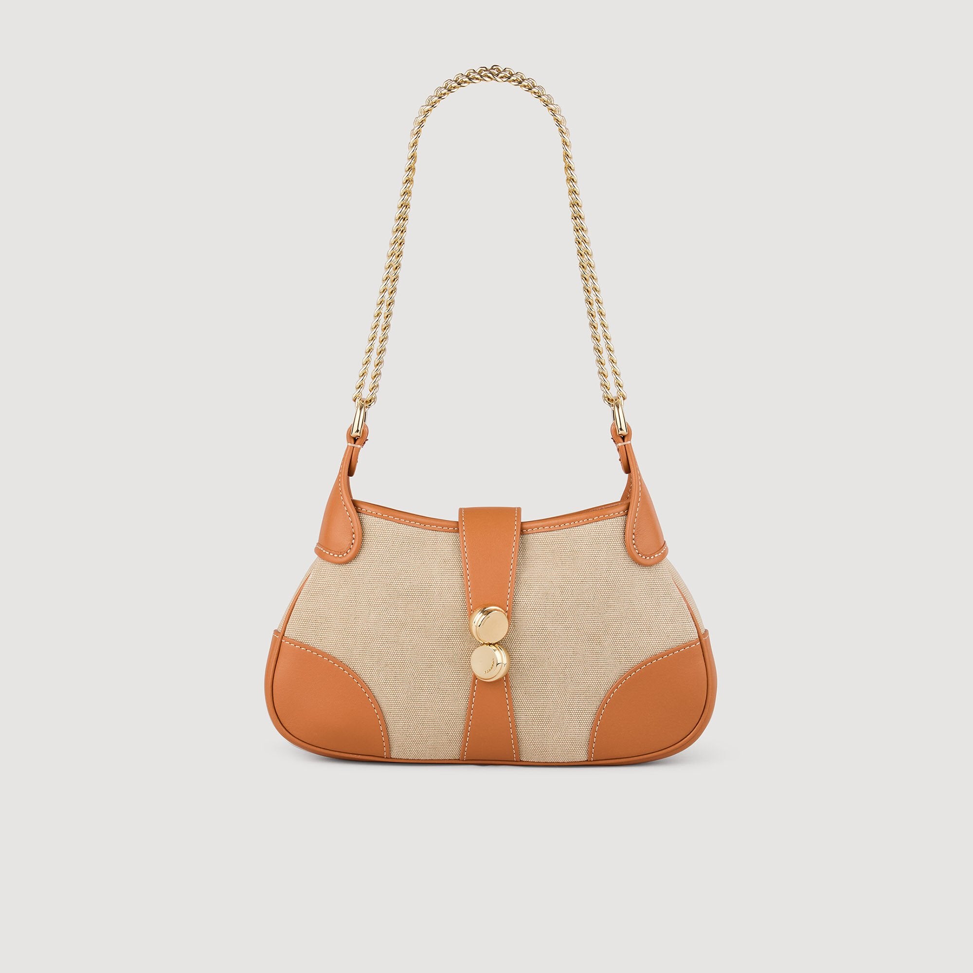 Sandro / Janet canvas and leather bag Beige