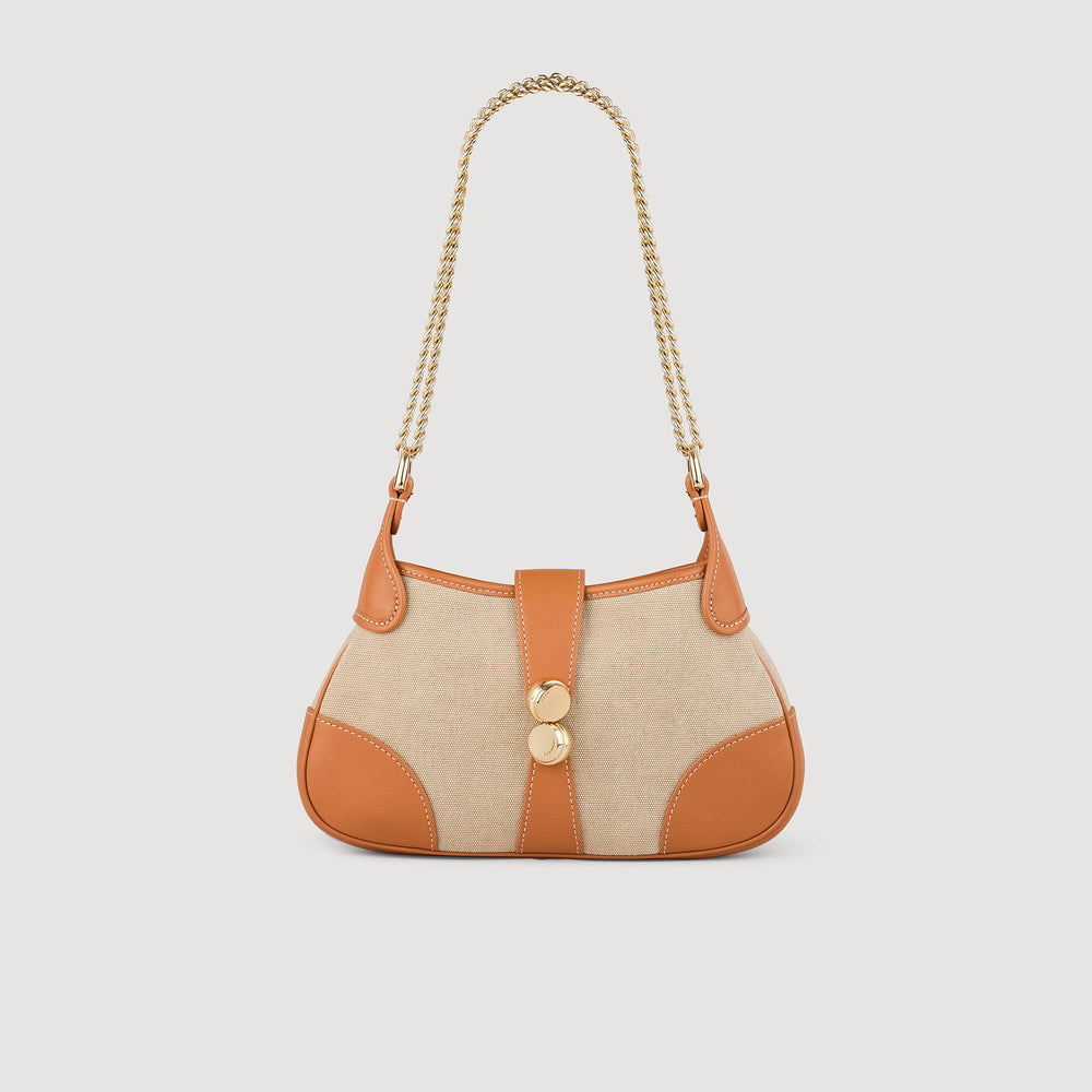 Sandro / Janet canvas and leather bag Beige