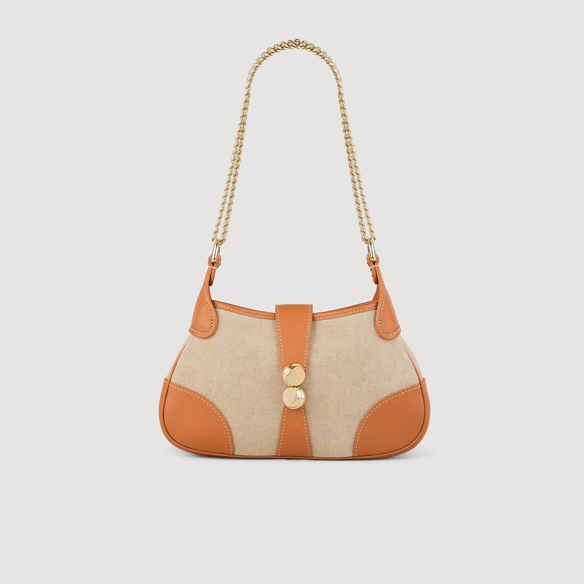 Sandro / Janet canvas and leather bag Beige