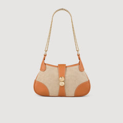 Sandro / Janet canvas and leather bag Beige