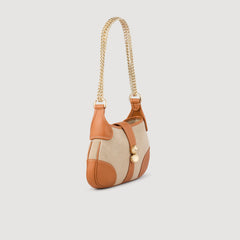 Sandro / Janet canvas and leather bag Beige