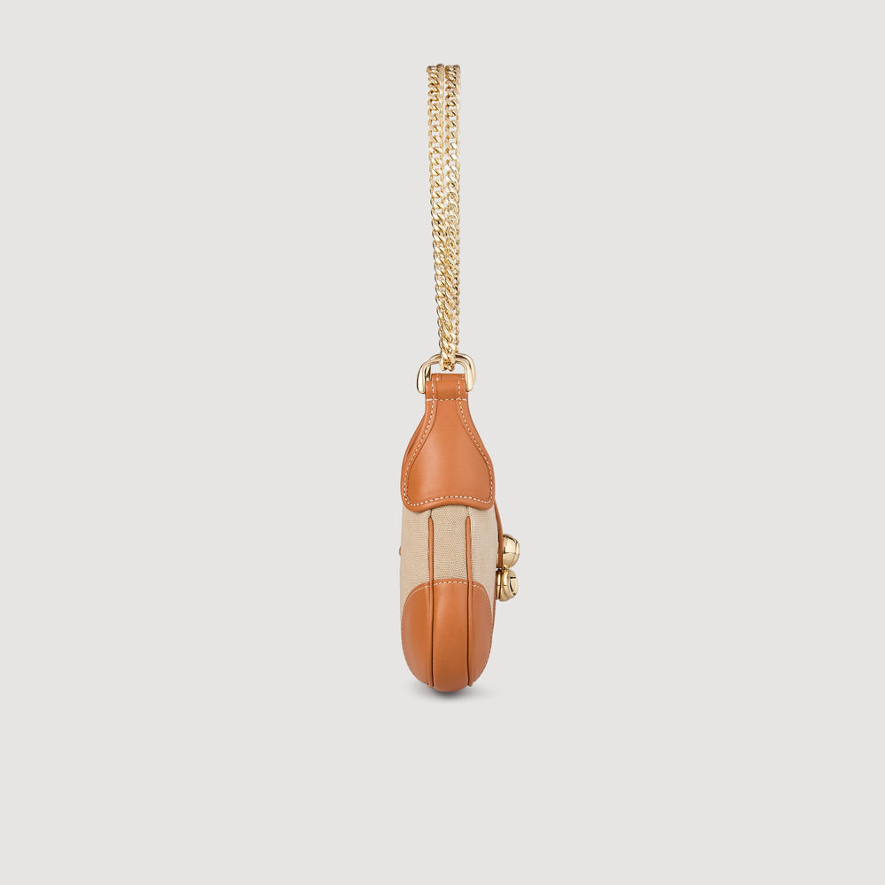 Sandro / Janet canvas and leather bag Beige