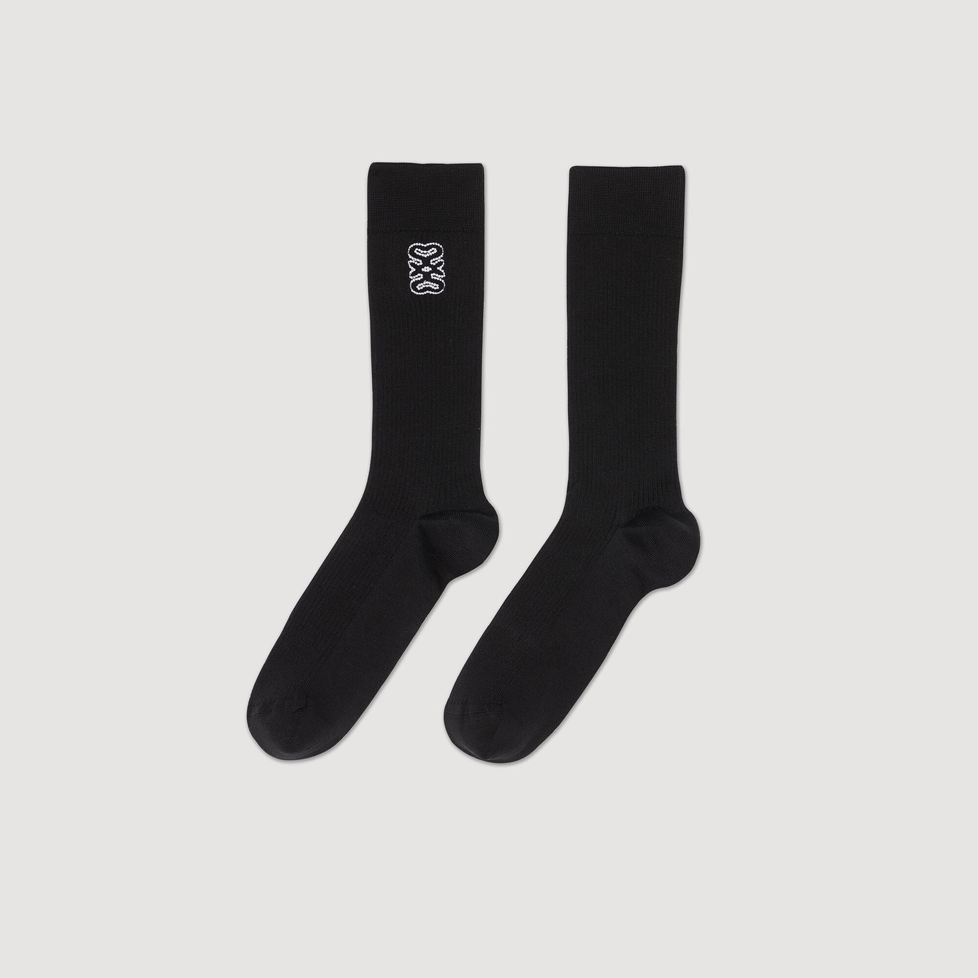 Sandro / Embroidered socks Black