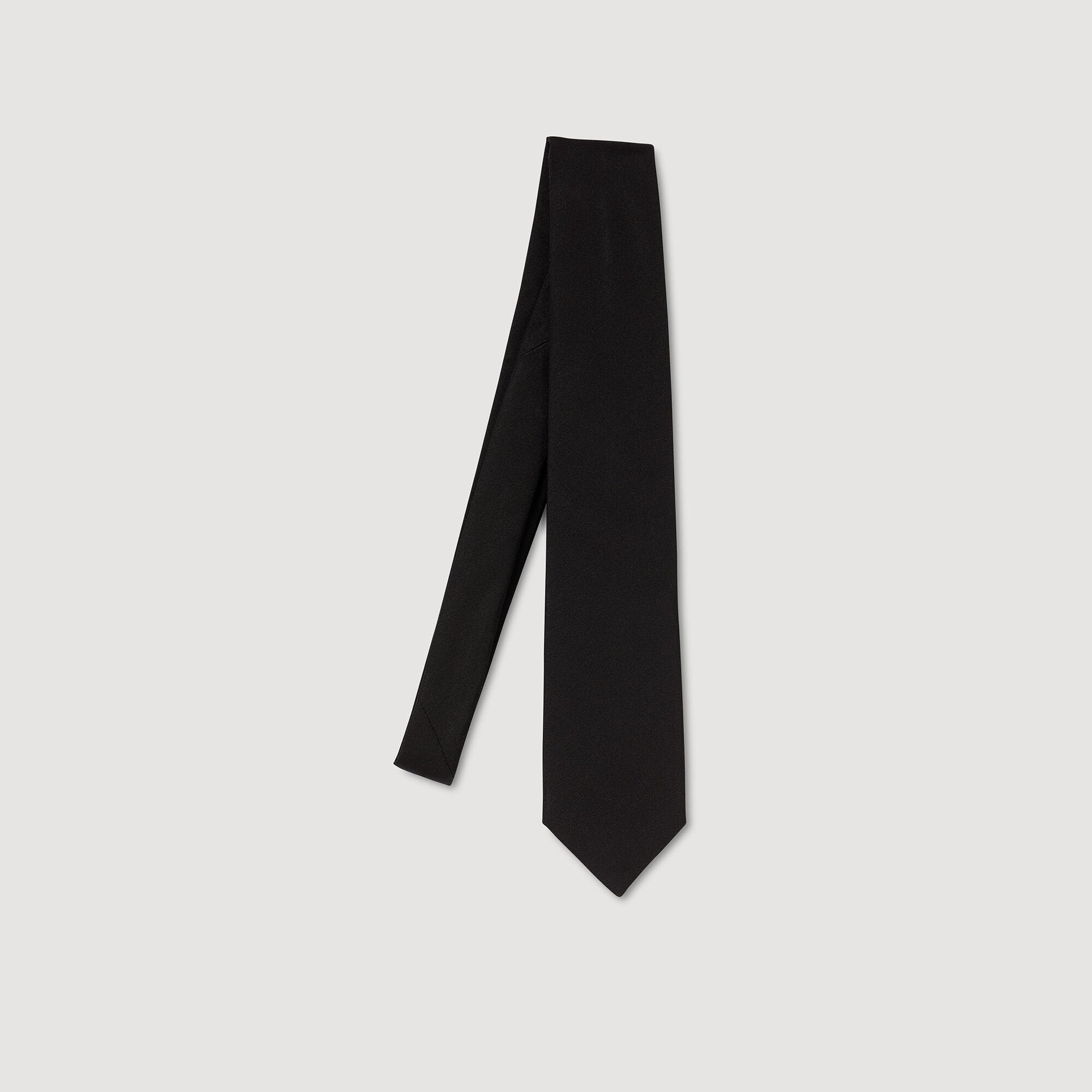 Sandro / Silk jacquard tie Black