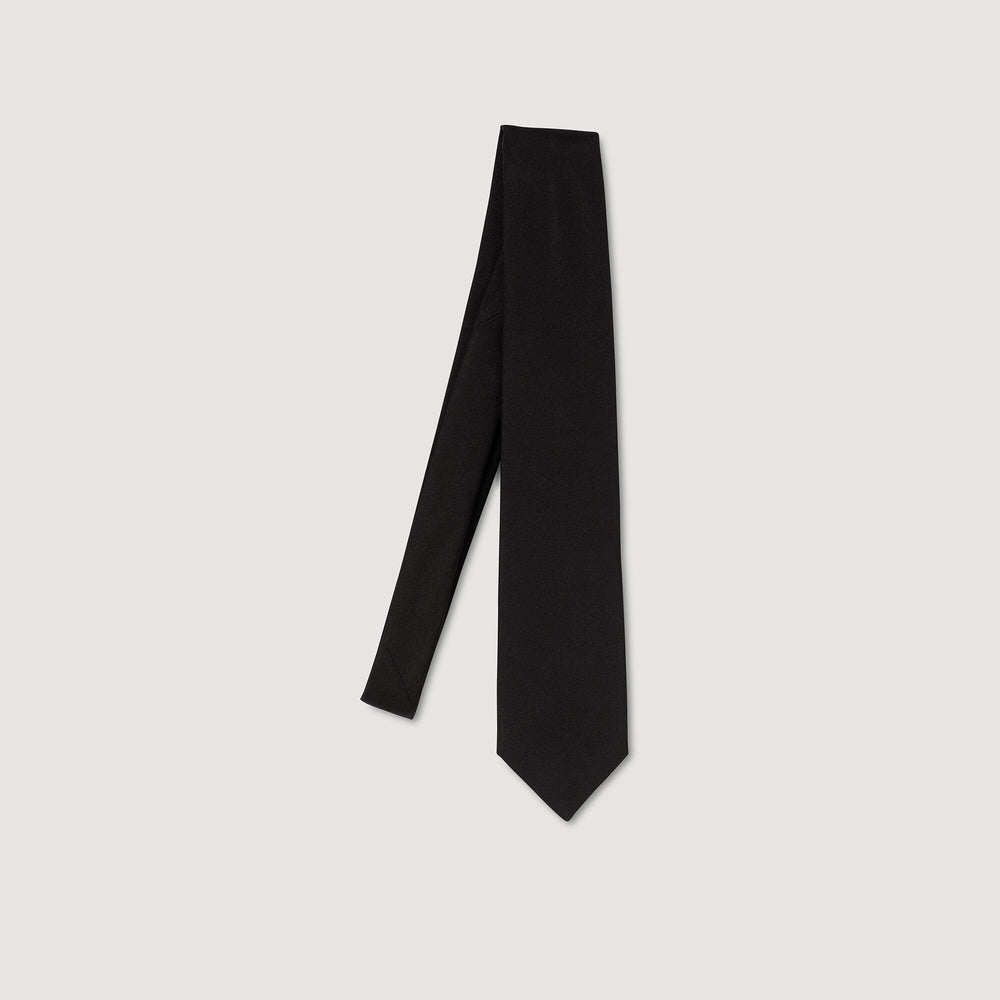 Sandro / Silk jacquard tie Black