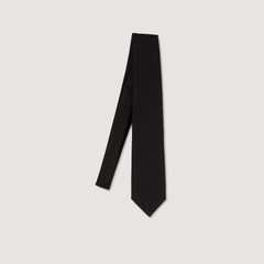 Sandro / Silk jacquard tie Black