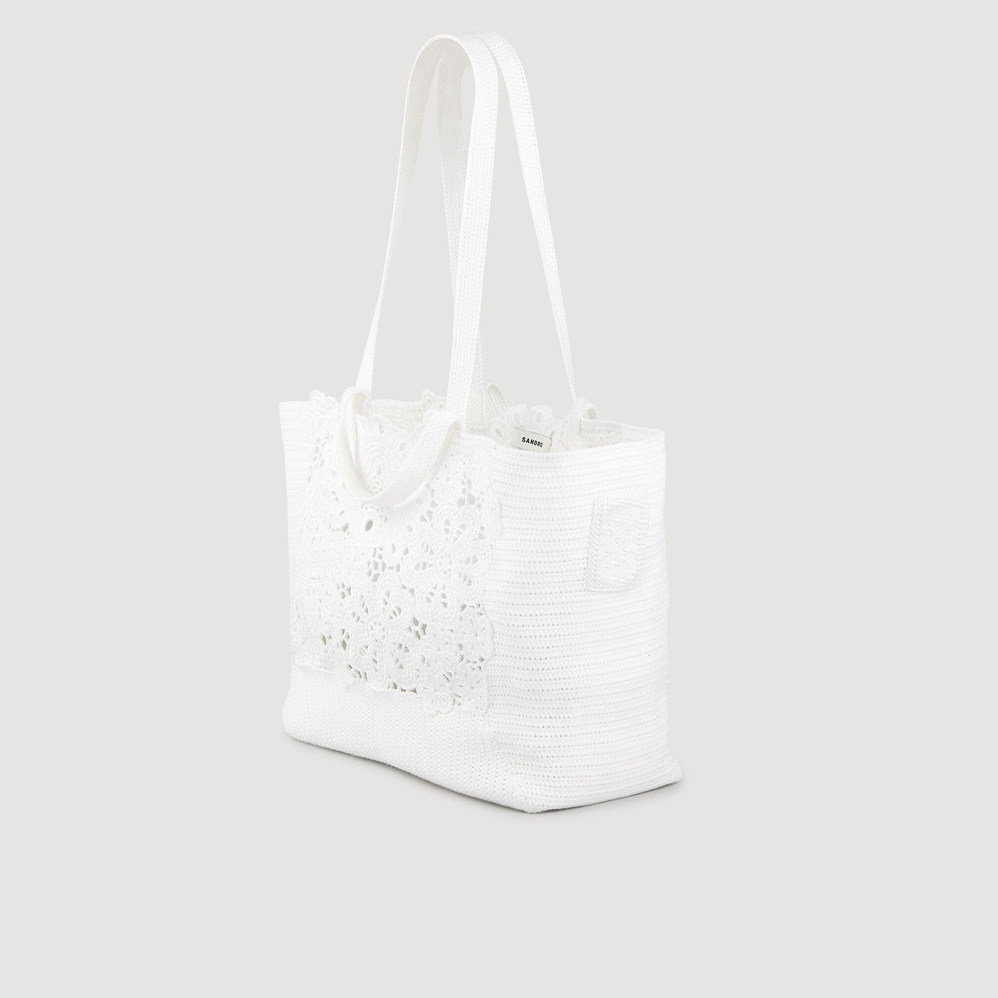 Sandro / Crochet tote bag Ecru