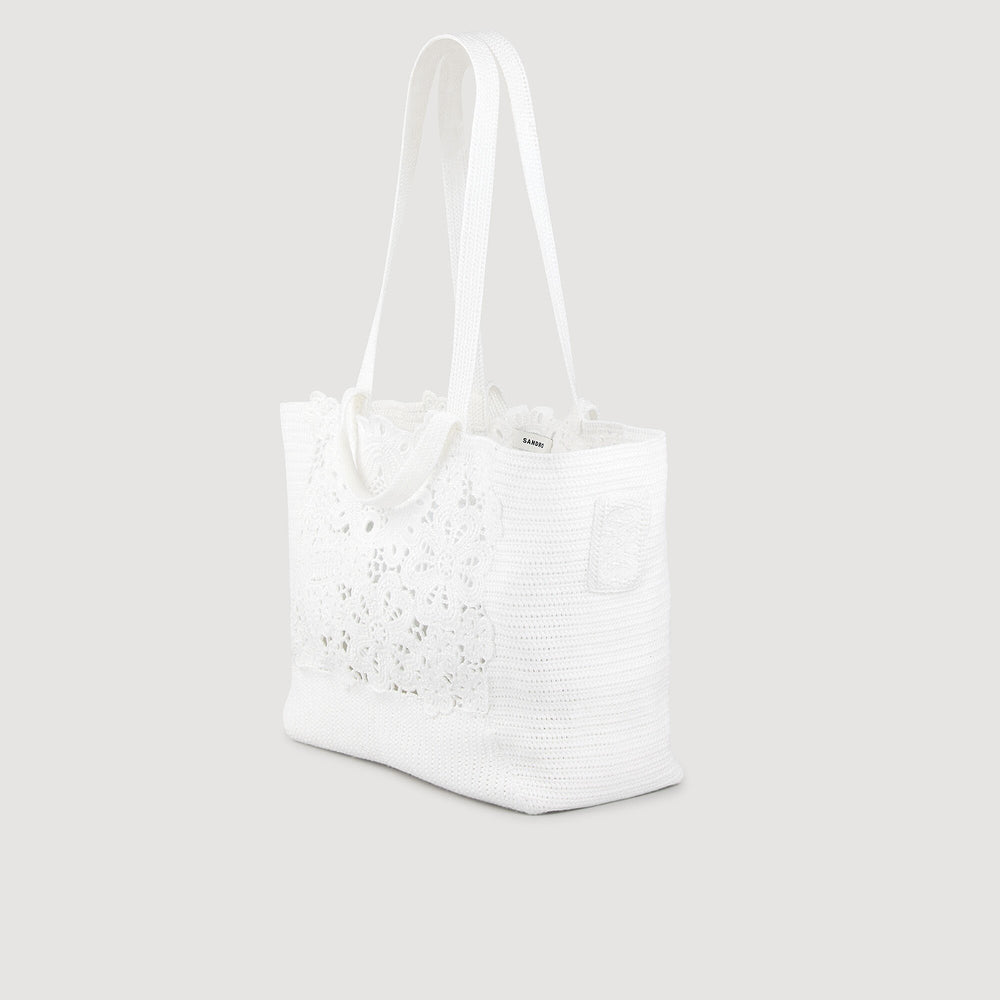Sandro / Crochet tote bag Ecru