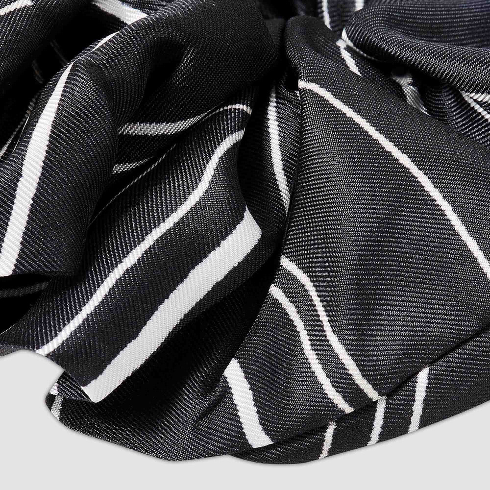 Sandro / Striped silk scrunchie Black