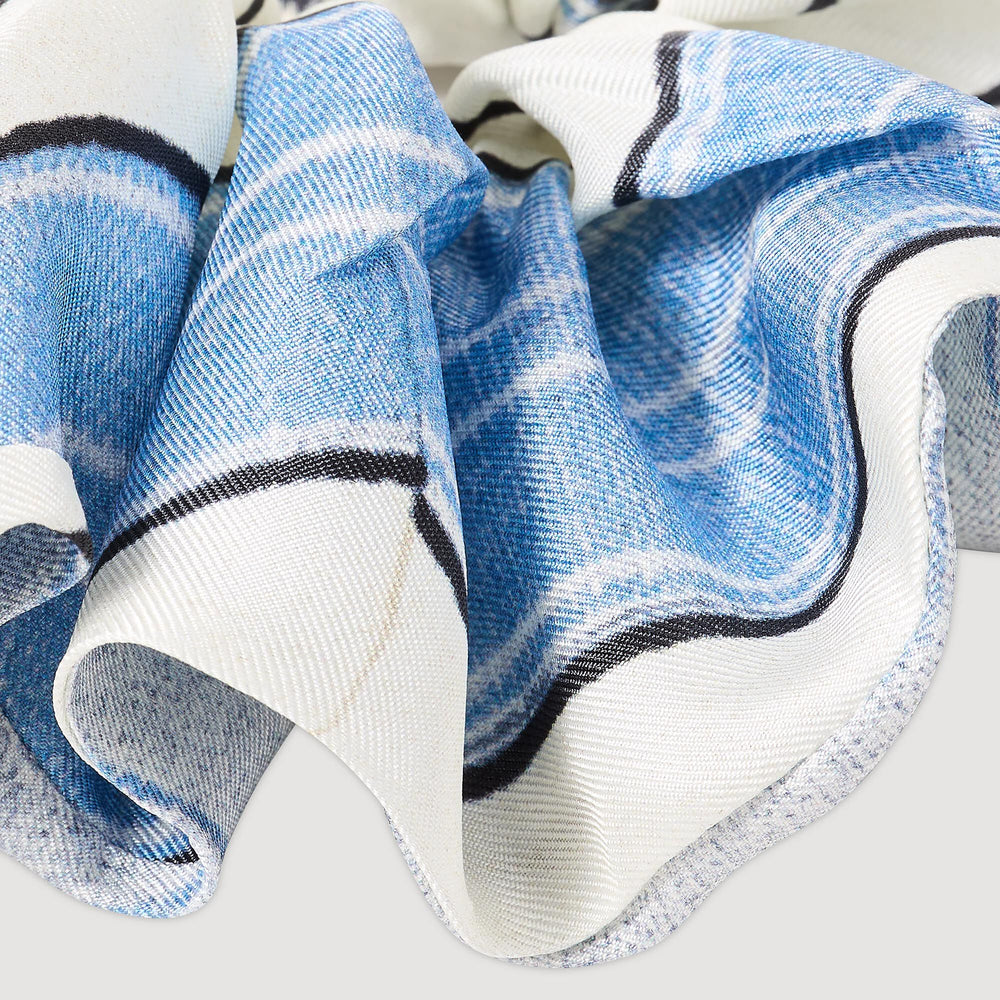 Sandro / Striped silk scrunchie Sky Blue