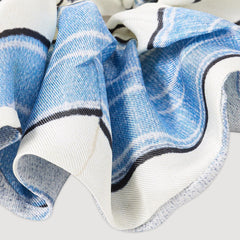 Sandro / Striped silk scrunchie Sky Blue