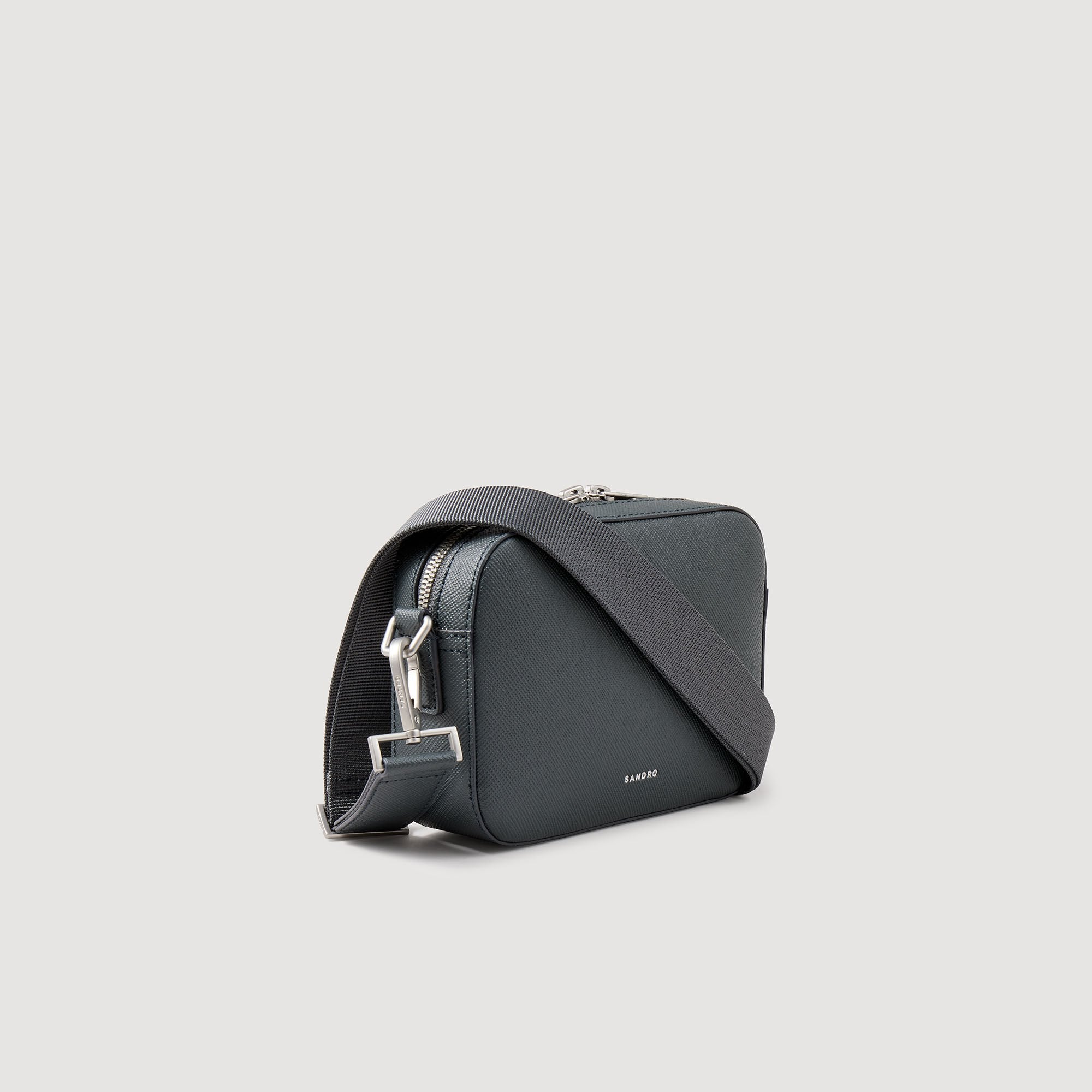 Sandro / Small reconstituted leather bag Steel