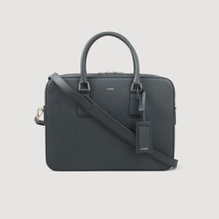 Sandro / Reconstituted leather briefcase Steel