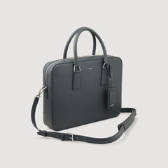 Sandro / Reconstituted leather briefcase Steel