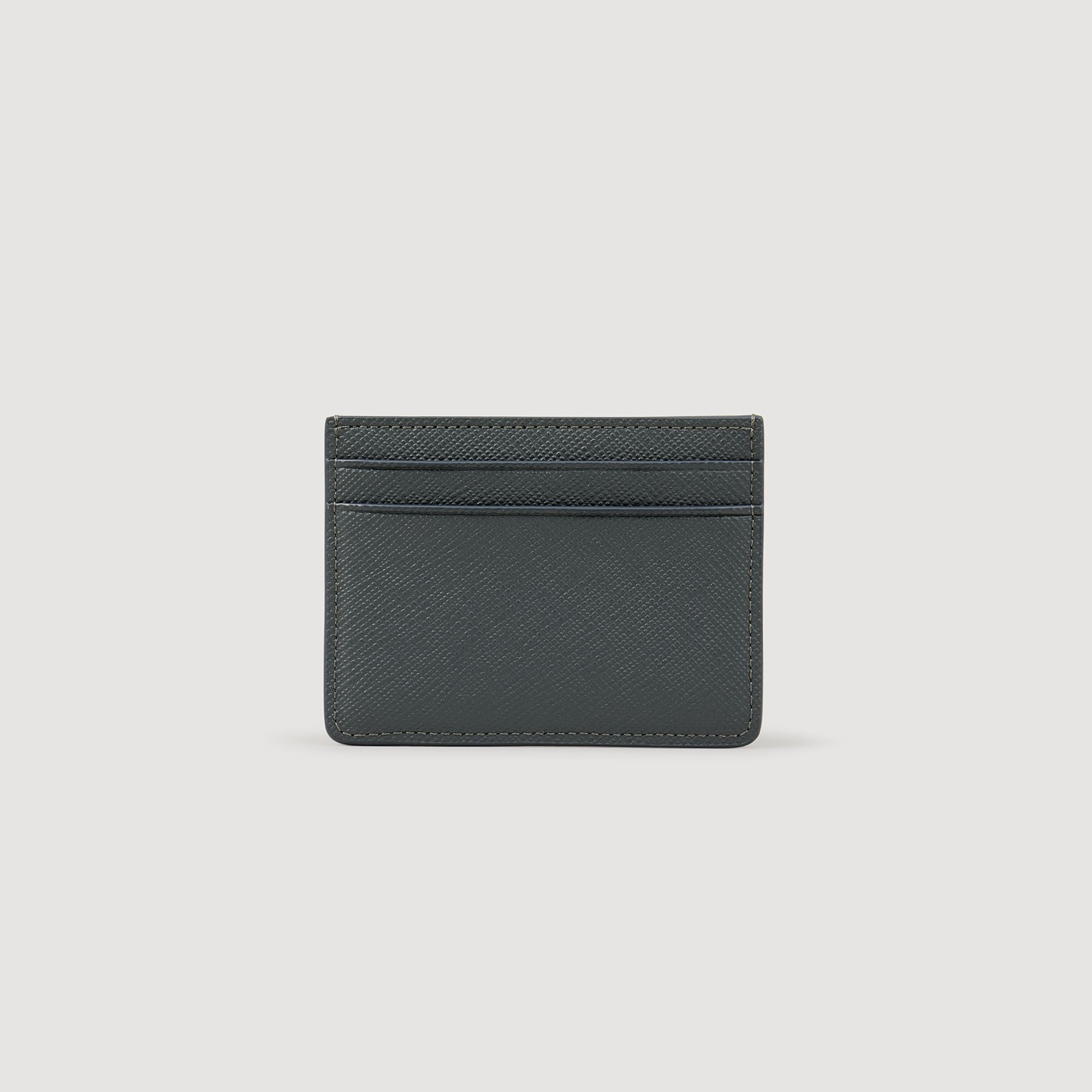 Sandro / Reconstituted leather cardholder Steel