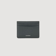 Sandro / Reconstituted leather cardholder Steel