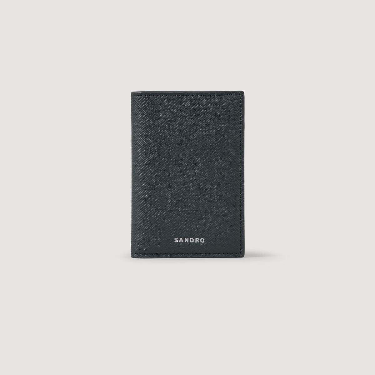 Sandro / Reconstituted leather leather wallet Steel