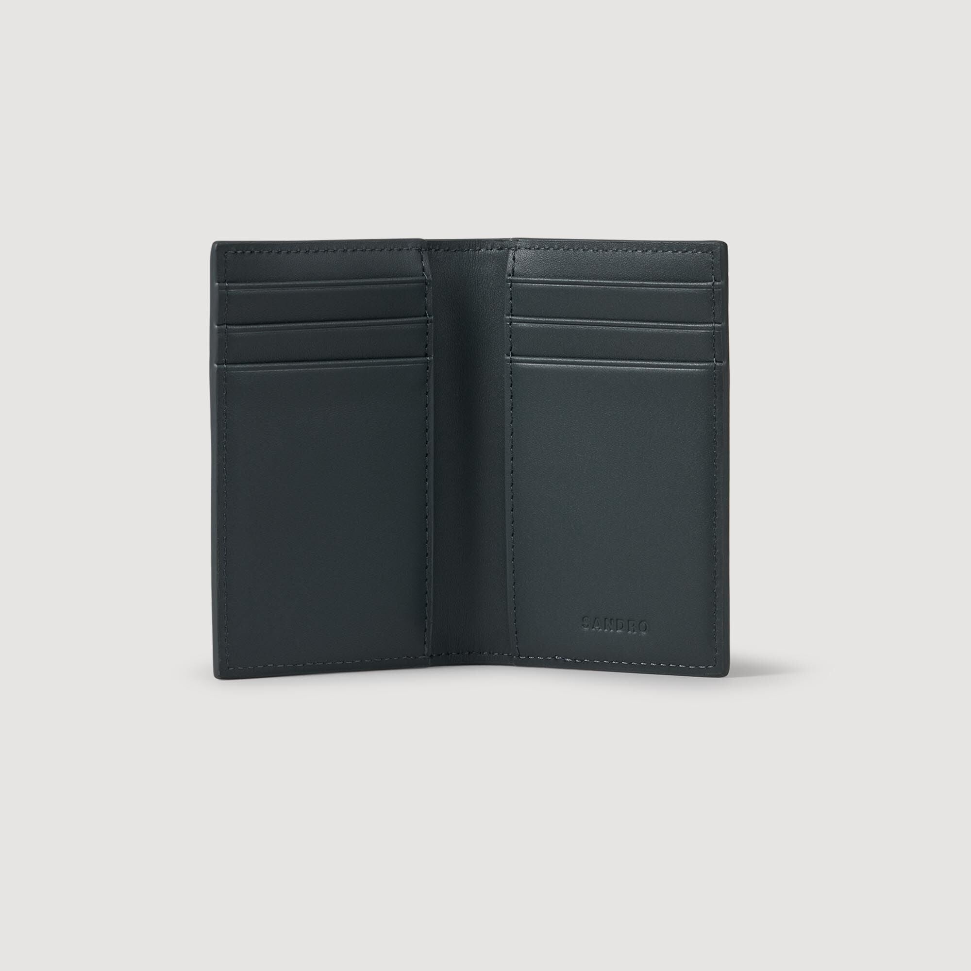 Sandro / Reconstituted leather leather wallet Steel