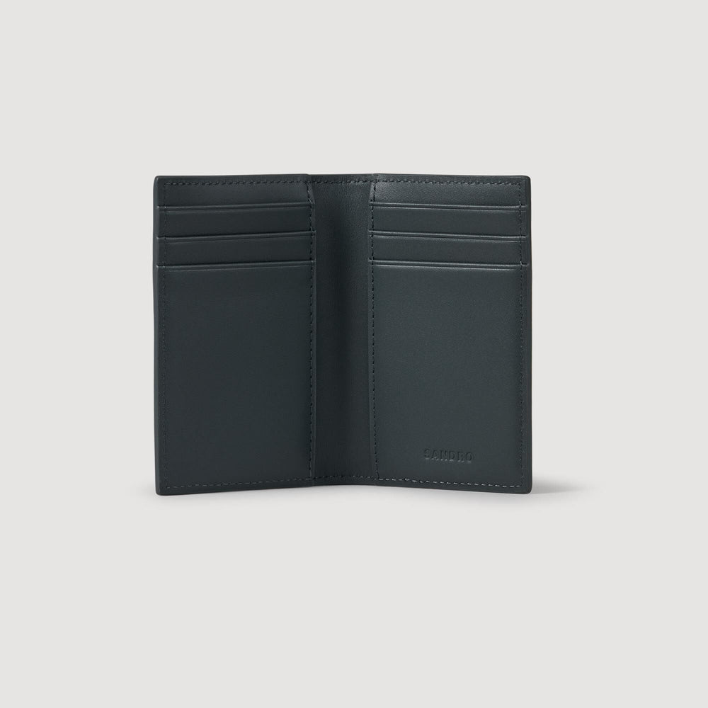 Sandro / Reconstituted leather leather wallet Steel