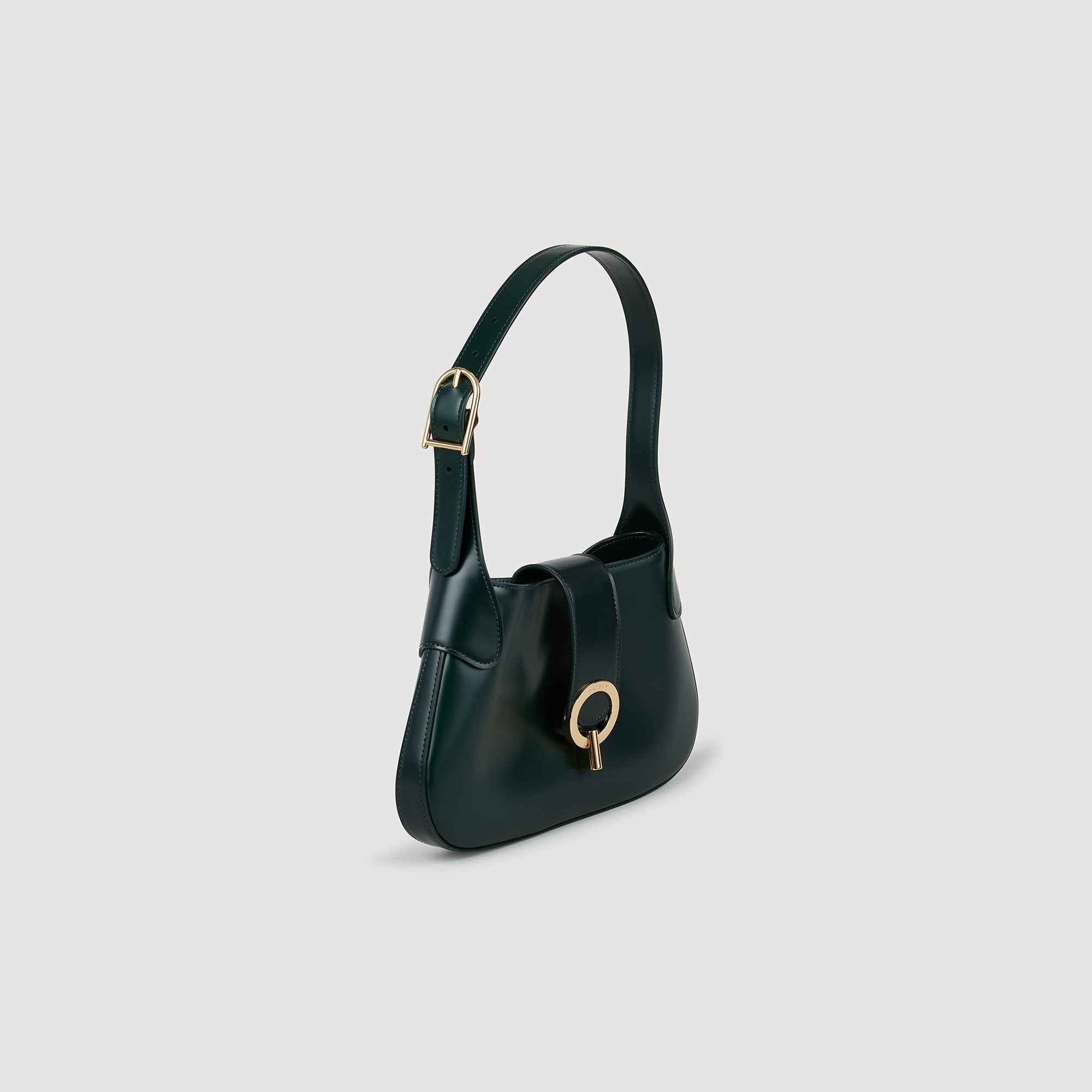 Sandro / Janet bag in certified leather Bottle Green