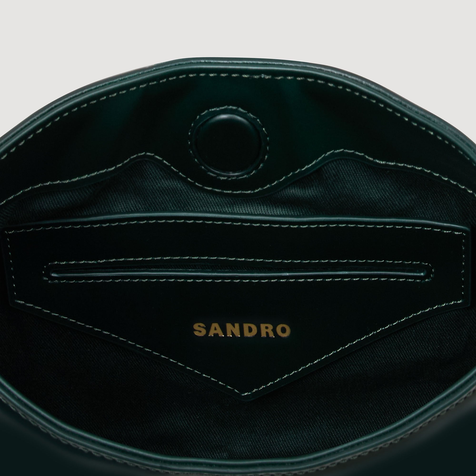 Sandro / Janet bag in certified leather Bottle Green