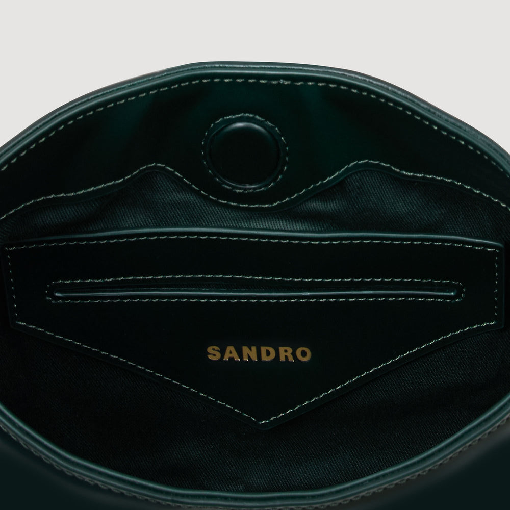 Sandro / Janet bag in certified leather Bottle Green