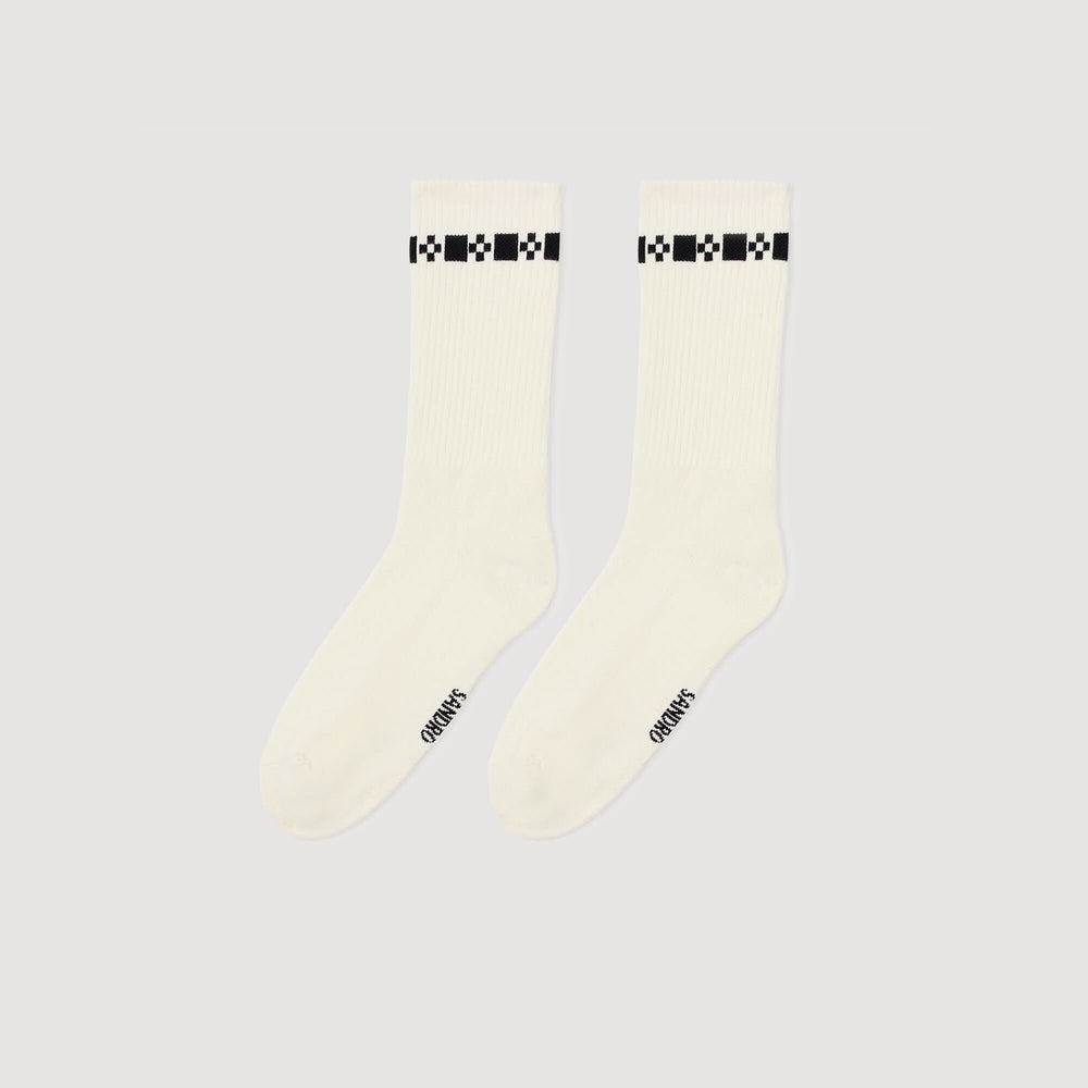 Sandro / Cross signature embroidered socks Off White