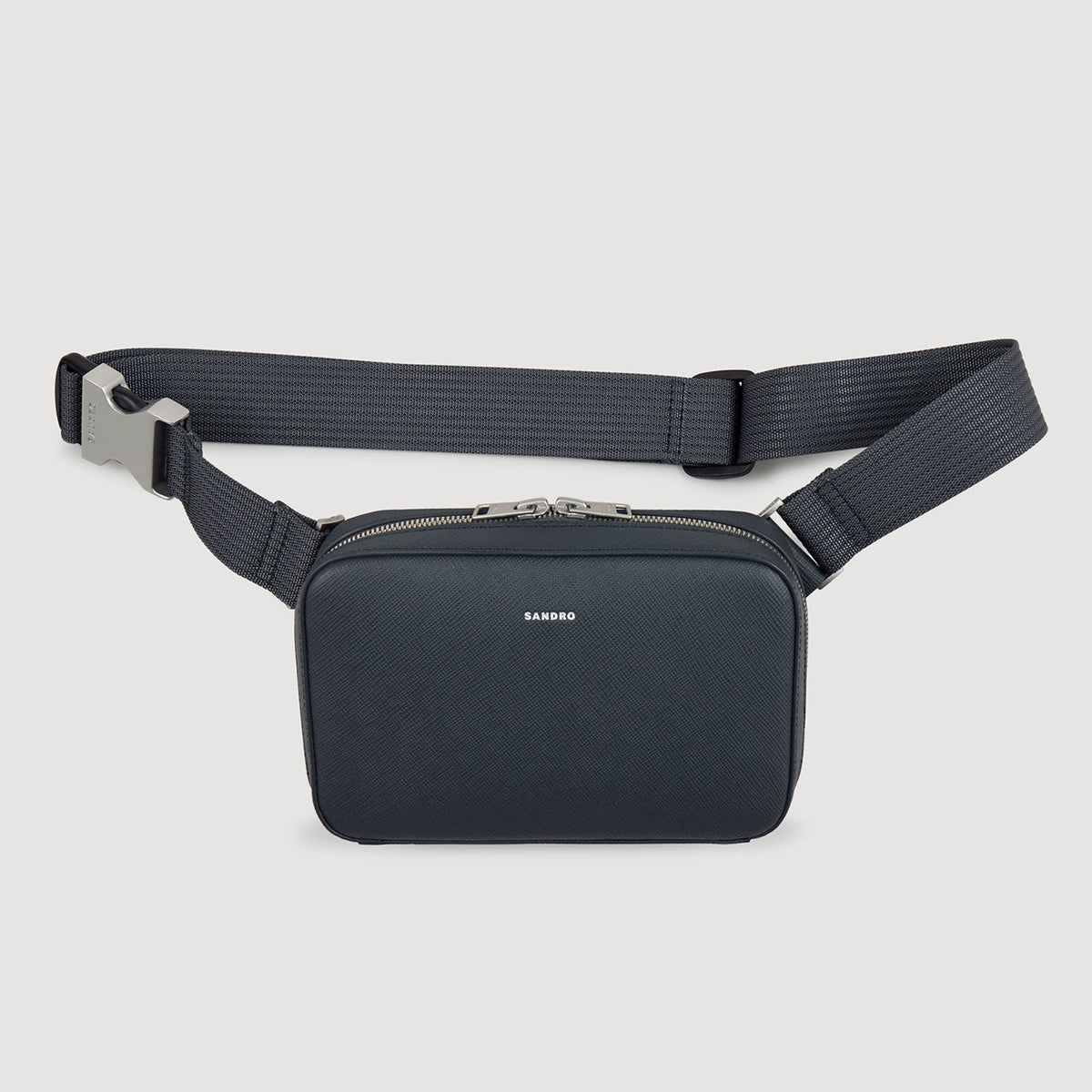 Sandro / Small reconstitued leather bag Steel