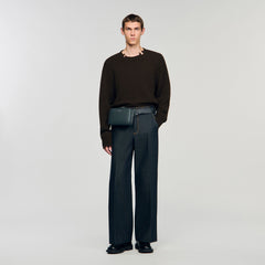 Sandro / Small reconstitued leather bag Steel