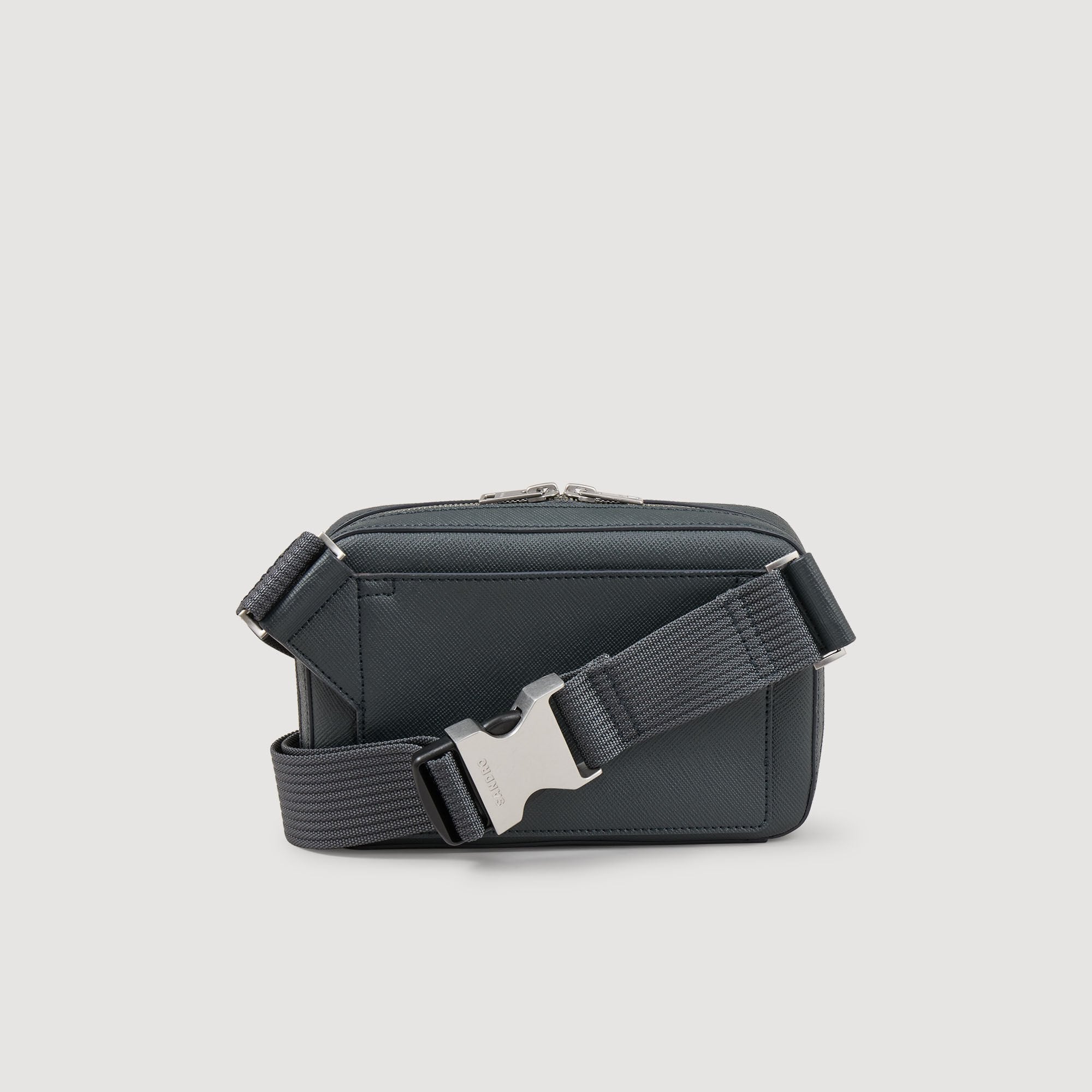 Sandro / Small reconstitued leather bag Steel